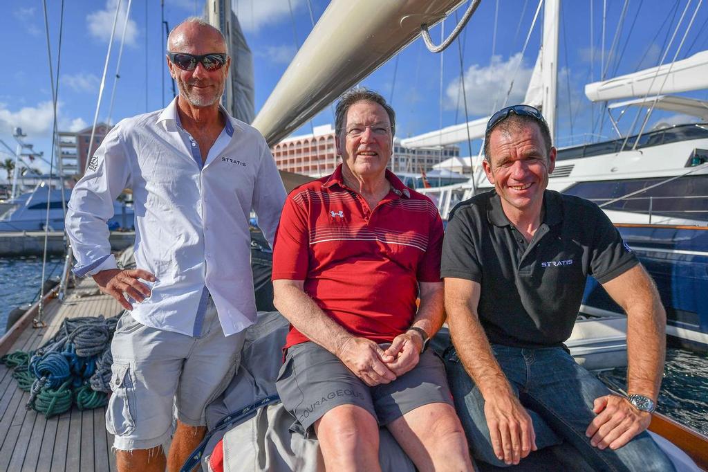 Richard Bouzaid, Robbie Doyle & Mike Sanderson  onboard J Class yacht Shamrock V in Bermuda © Christophe Favreau http://christophefavreau.photoshelter.com/